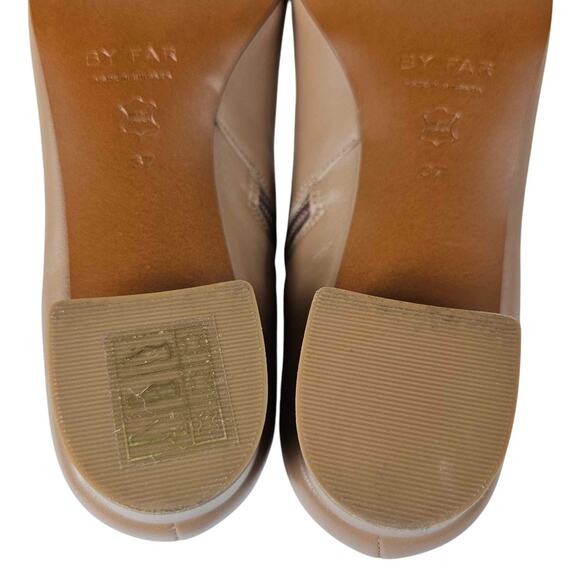BY FAR Leather Low Heel Square Toe Booties $540 Size 37 - Picture 12 of 14